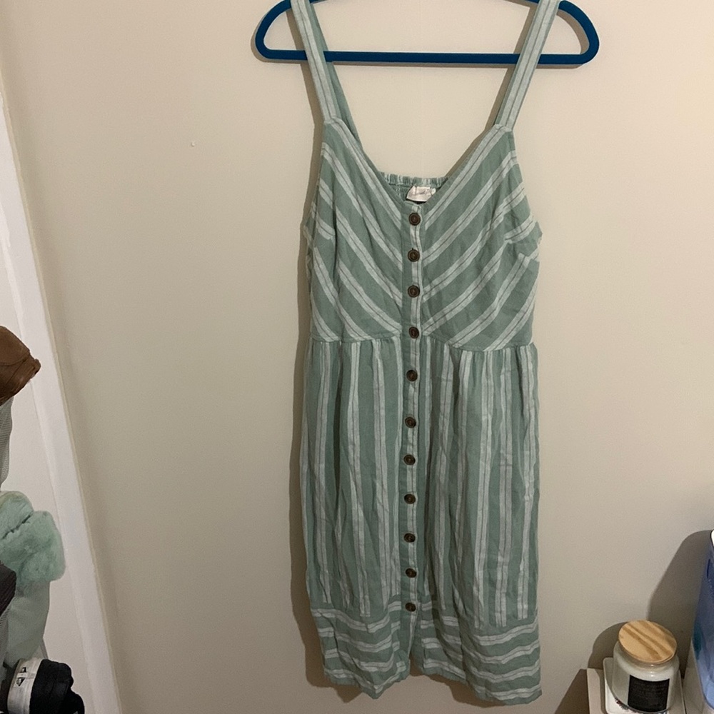 Sage green striped universal thread midi dress